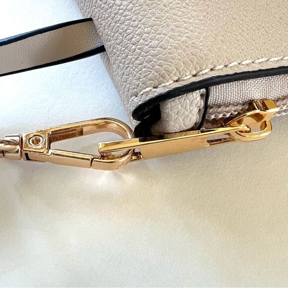 Mellow World Laser Cut Neutral Colorblock Cream Tan Large Tote Bag Purse Set - Picture 11 of 13